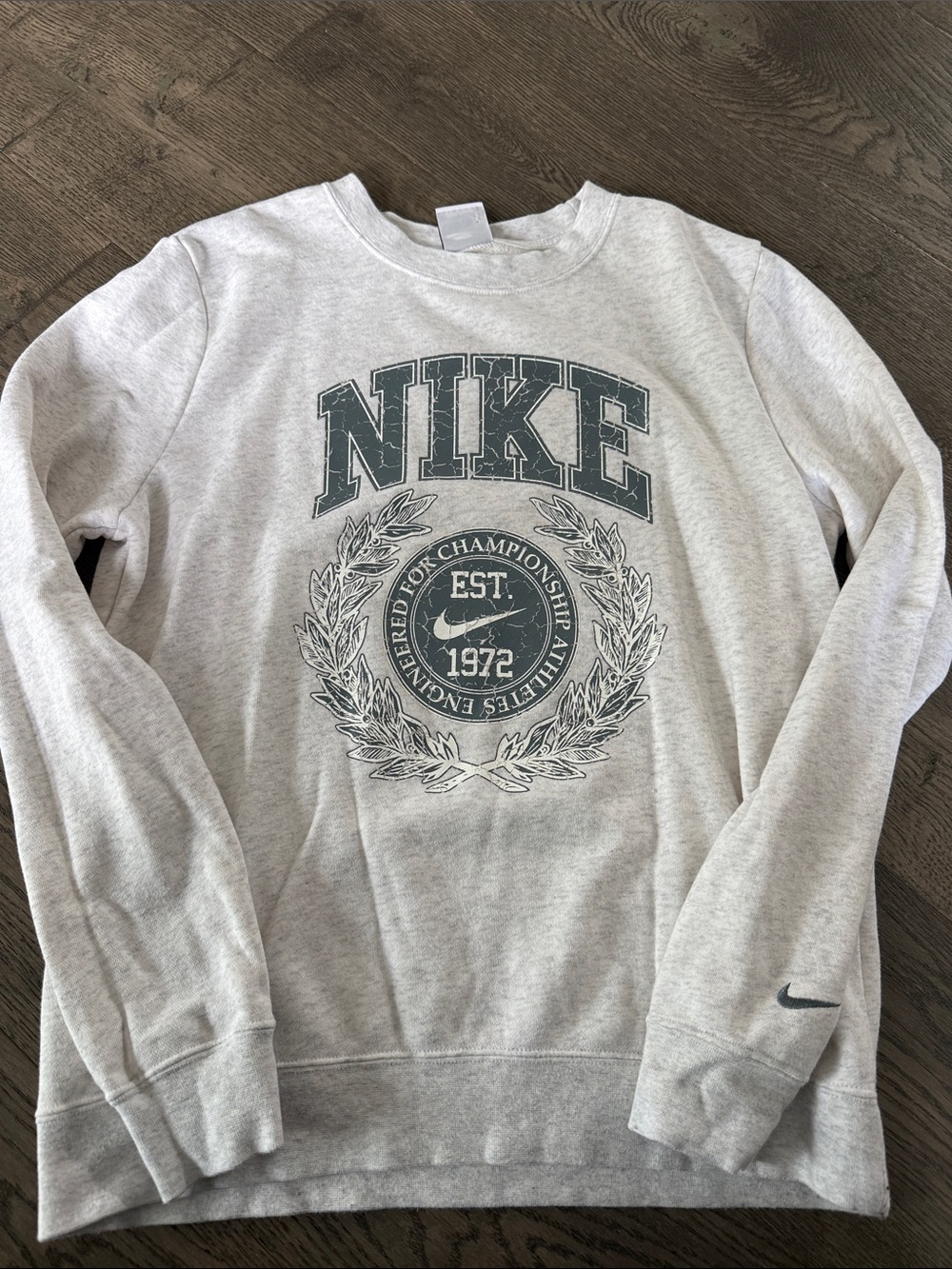 Nike Gray Crewneck Sweatshirt with Vintage Logo